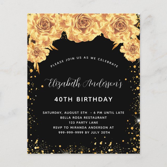 Zwarte gouden florale sparren (Voorkant)