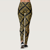 zwarte gouden foliepatronen leggings (Achterkant)