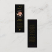 Zwarte Gouden Foto Herdenkings- Orthodoxe Gebedenl Mini Visitekaartje (Voorkant / Achterkant)