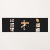 Zwarte gouden foto-monogram initiaal naam yogamat (Achterkant (horizontaal))