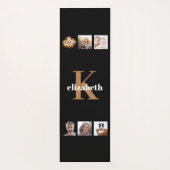 Zwarte gouden foto-monogram initiaal naam yogamat (Achterkant)