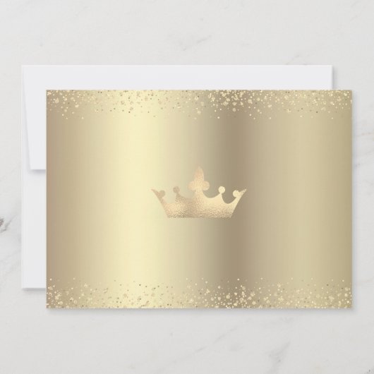 Zwarte Gouden Foto Quinceañera Glitter Tiara Meisj Kaart (Achterkant)