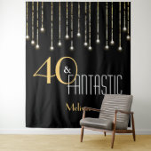 Zwarte gouden fotohokje-achtergrond voor verjaarda wandkleed (In situ)