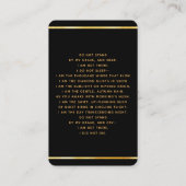 Zwarte gouden foto's, kruisgebed visitekaartje (Achterkant)