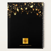 Zwarte gouden geometrische bruine monogram 2022 planner (Achterkant)