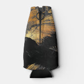 Zwarte gouden gepersonaliseerde monogram flesjeskoeler (Achterkant)