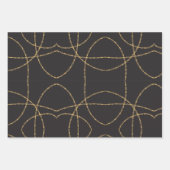 Zwarte Gouden Gestekelde Luxe  Inpakpapier Vel (Voorkant)