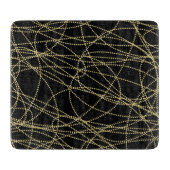 Zwarte Gouden Glanzende Abstract Snijplank (Voorkant)