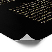 Zwarte Gouden Glitter 12-Tafel Trouwstoelen Poster (Hoek)
