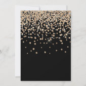 Zwarte Gouden Glitter 60e Verjaardag Kaart (Achterkant)
