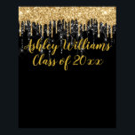Zwarte Gouden Glitter Afstudeerfeest Nieuw Afgestu Poster<br><div class="desc">Persoonlijke Zwarte en Gouden Poster,  aangepaste klas van 2025 afstudeerfeest,  welkom felicitaties bord haar feest,  persoonlijke uni master decoratie 2026,  afgestudeerd middelbare school universiteit,  kleuterschool doctoraat verpleegkunde rechten mba,  master graad bachelor phd medisch,  verpleegkundige arts md np viering,  modern selfie station voor dochter,  felicitaties nieuw meisjesachtig afstudeerbord</div>