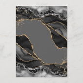 Zwarte Gouden Glitter Agate Trouwaccommodaties  Informatiekaartje (Achterkant)