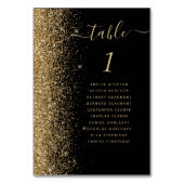 Zwarte Gouden Glitter Bruiloft Kaart (Voorkant)