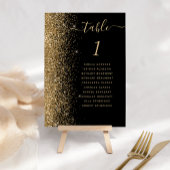 Zwarte Gouden Glitter Bruiloft Kaart