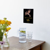 Zwarte gouden glitter foto van Birthday party Folie Afdrukken (Laag (Keuken))