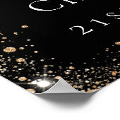 Zwarte gouden glitter foto van Birthday Poster (Hoek)