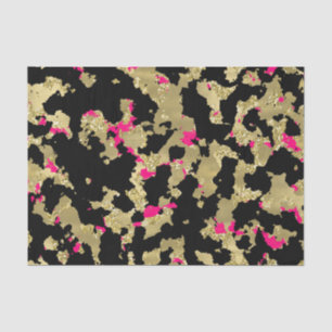 Zwarte Gouden Glitter Heet Roze Abstract Afpellen  Tissuepapier