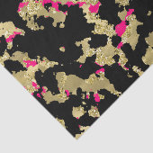 Zwarte Gouden Glitter Heet Roze Abstract Afpellen Tissuepapier (Detail)
