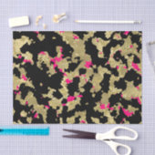 Zwarte Gouden Glitter Heet Roze Abstract Afpellen Tissuepapier (Craft)