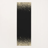 Zwarte Gouden Glitter Meisjes Monogram Fitness Yogamat (Achterkant)