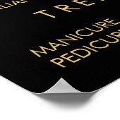 Zwarte & Gouden Glitter Salon Menu Muurposter Poster (Hoek)