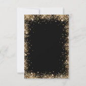 Zwarte Gouden Glitter Script 50e Verjaardagsdiner Kaart (Achterkant)