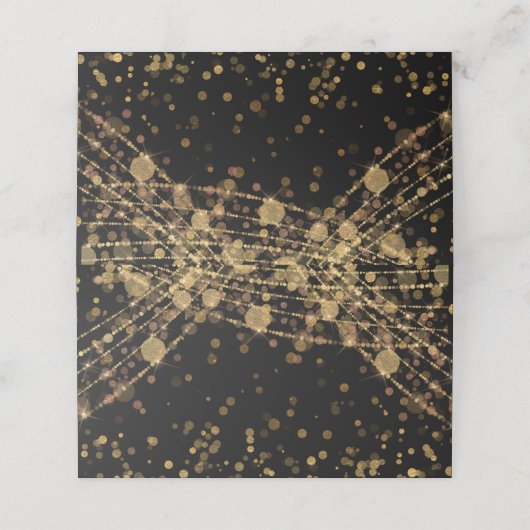 Zwarte Gouden Glitter Slaglintjes Bokeh  Plaatskaartje (Buitenkant ongevouwen)