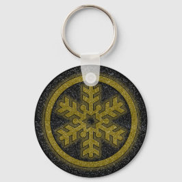 Zwarte gouden glitter sneeuwvlok vakantie sleutelh sleutelhanger
