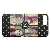 Zwarte Gouden Glitter Stippen Foto Collage Met Mon Case-Mate iPhone Case (Achterkant (Horizontaal))