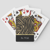 Zwarte Gouden Glitter Zebra   Pokerkaarten (Achterkant)