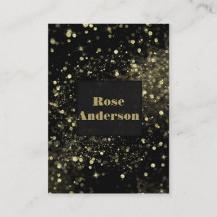 Zwarte & Gouden Glitterende Lichtjes Glamour Glitt Visitekaartje