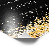 Zwarte gouden glitterspleet foto afdruk (Hoek)