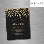 Zwarte gouden gouden bruidsschat luxe magnetische uitnodiging<br><div class="desc">Een moderne,  elegante en uitnodiging. Een zwarte achtergrond versierd met faux gold confetti. Pas een naam en details aan en voeg deze toe.</div>