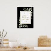 Zwarte Gouden Groene Bruiloftsbruid Welcome Poster (Keuken)