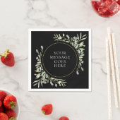 Zwarte Gouden Groene Zachte Eucalyptusbladeren Servet (Insitu)