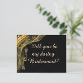 Zwarte & Gouden Halloween Schedel Sleutels voor Br Briefkaart (Staand voorkant)