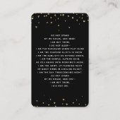 Zwarte gouden harten fotografietoestel visitekaartje (Achterkant)