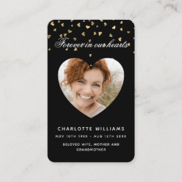 Zwarte gouden harten fotografietoestel visitekaartje