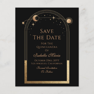 Zwarte Gouden Hemel Quinceañera 15e Verjaardag