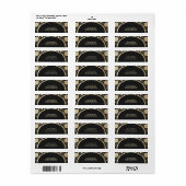 Zwarte Gouden Hemelse Halve Maan Bruidsdouche Etiket (Full Sheet)