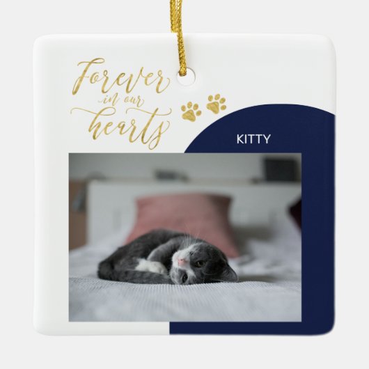 Zwarte & Gouden Herinnering aan Huisdier Voor Alti Keramisch Ornament (Voorkant)