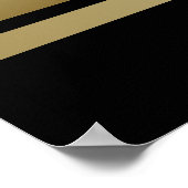 Zwarte gouden hiel - verjaardagsfeestbanner poster (Hoek)