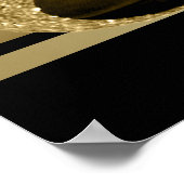 Zwarte gouden hiel - verjaardagsfeestbanner poster (Hoek)