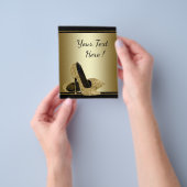 Zwarte Gouden Hoge Hak Schoen Flyer (Hand)