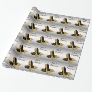 Zwarte Gouden Hoge Hakken Vrouwen 50e Verjaardagsf Cadeaupapier