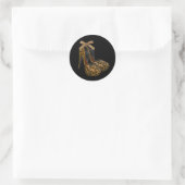 Zwarte gouden hooggehakte schoenstickers ronde sticker (Tas)