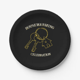 Zwarte Gouden Housewarming Papieren Borden Bordje