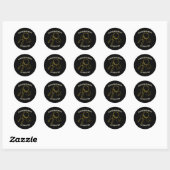 Zwarte Gouden Housewarming Sticker Bewerkbaar (Vel)