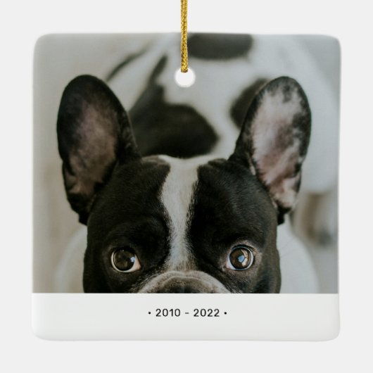 Zwarte & Gouden Huisdier Herdenking Voor Altijd Fo Keramisch Ornament (Achterkant)