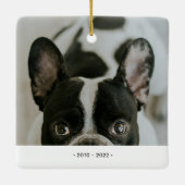 Zwarte & Gouden Huisdierherdenking Foto Ornamente Keramisch Ornament (Achterkant)